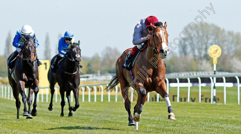 Qaysar-0003 
 QAYSAR (Frankie Dettori) wins The Dubai Duty Free Full Of Surprises Handicap Newbury 20 Apr 2018 - Pic Steven Cargill / Racingfotos.com