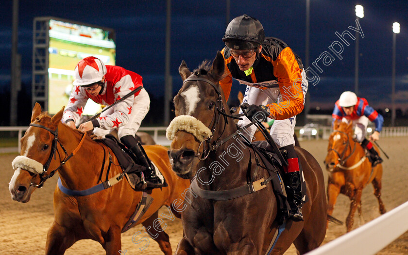 Garsman-0005 
 GARSMAN (right, Adam Kirby) beats GOLD BROCADE (left) in The toteplacepot First Bet Of The Day Handicap
Chelmsford 13 Feb 2020 - Pic Steven Cargill / Racingfotos.com