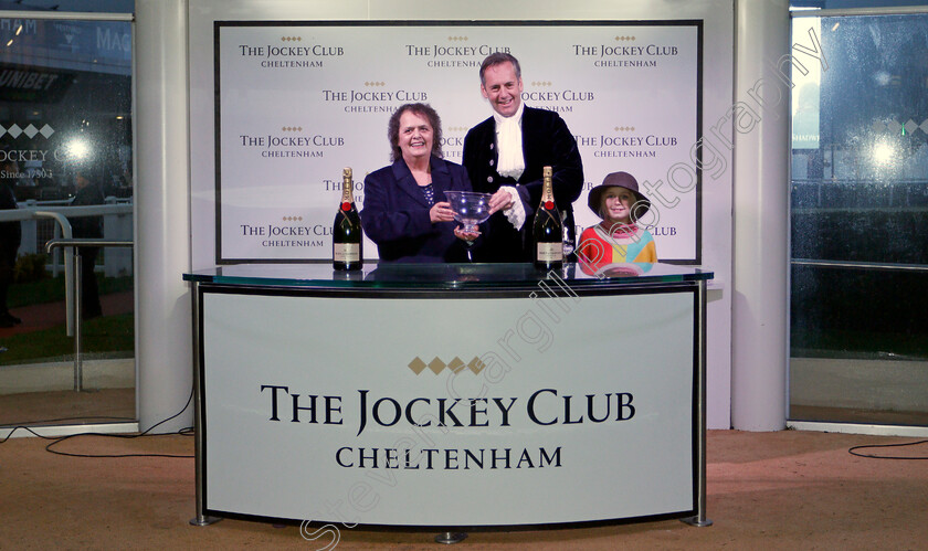 Israel-Champ-0006 
 Presentation to Anne Underhill for The High Sheriff Of Gloucestershire And Racing Remember Standard Open National Hunt Flat Race won by ISRAEL CHAMP
Cheltenham 17 Nov 2019 - Pic Steven Cargill / Racingfotos.com