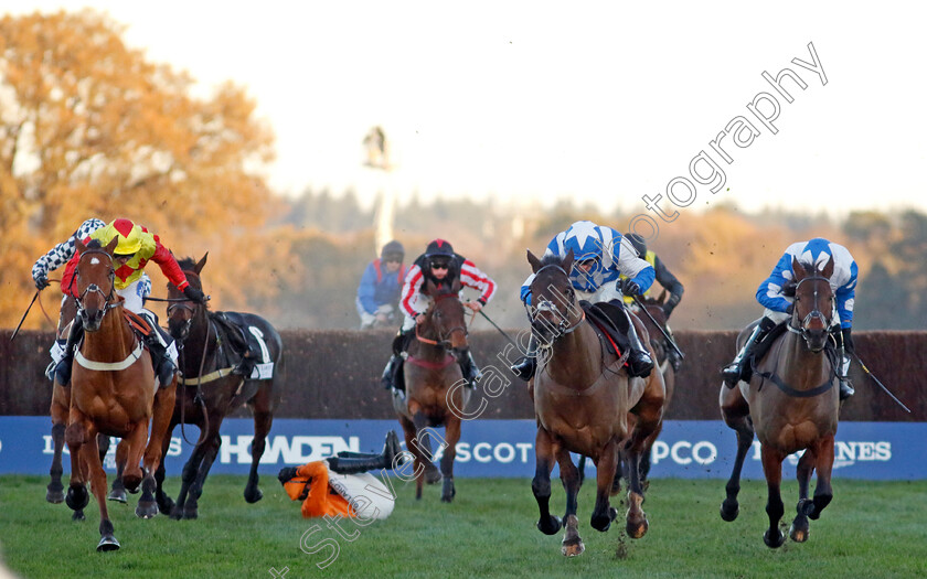 Boothill-0007 
 BOOTHILL (centre, Jonathan Burke) beats FRERE D'ARMES (right) in The Jim Barry Wines Hurst Park Handicap Chase
Ascot 25 Nov 2023 - Pic Steven Cargill / Racingfotos.com