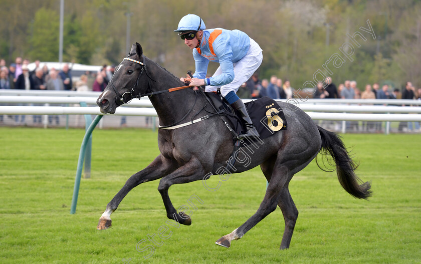 Got-To-Love-A-Grey-0006 
 GOT TO LOVE A GREY (Sam James) wins The British Racing Supports Stephen Lawrence Day Restricted Novice Stakes
Nottingham 22 Apr 2023 - pic Steven Cargill / Becky Bailey / Racingfotos.com