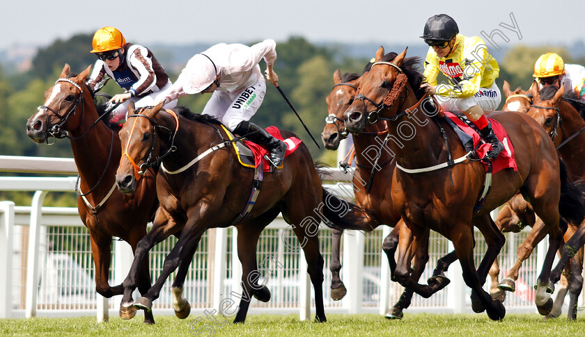 Jazeel-0002 
 JAZEEL (centre, Jamie Spencer) beats BERINGER (right) and HYANNA (left) in The George Lindon Travers Memorial Handicap
Sandown 5 Jul 2019 - Pic Steven Cargill / Racingfotos.com