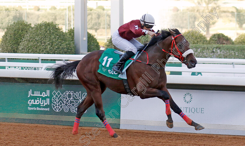 Medbaas-0004 
 MEDBAAS (Joanna Mason) wins The International Jockey Challenge R2 
King Abdulziz Racecourse, Kingdom of Saudi Arabia, 24 Feb 2023 - Pic Steven Cargill / Racingfotos.com