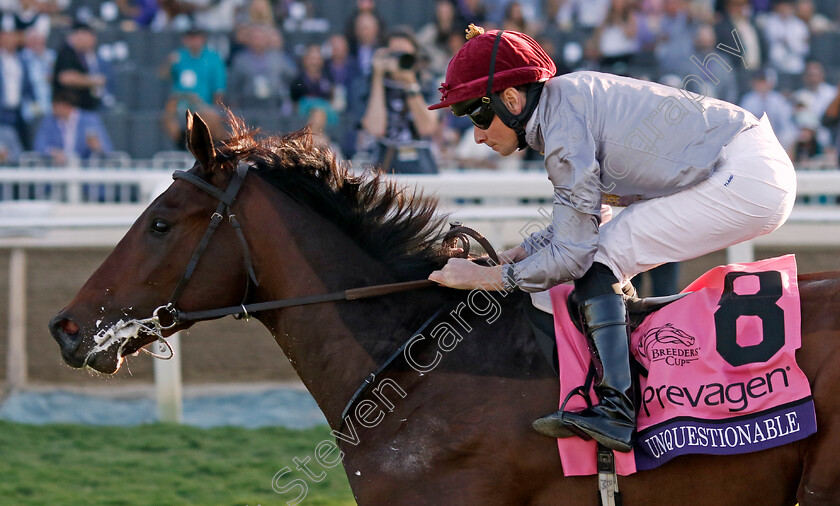 Unquestionable-0002 
 UNQUESTIONABLE (Ryan Moore) wins The Breeders' Cup Juvenile Turf
Santa Anita 3 Nov 2023 - Pic Steven Cargill / Racingfotos.com