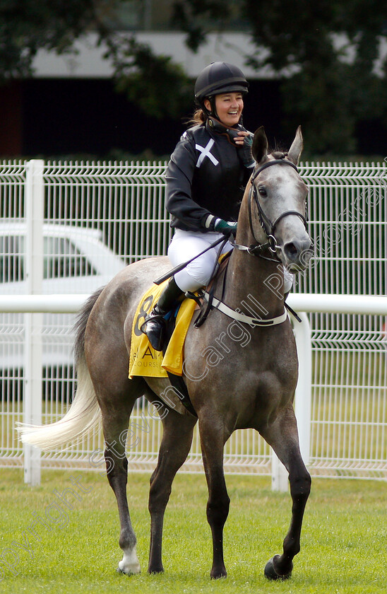 Conchita-D-A-0005 
 CONCHITA D A (Anna Van Den Troost) after The Jebel Ali Racecourse Za'abeel International Stakes
Newbury 28 Jul 2019 - Pic Steven Cargill / Racingfotos.com