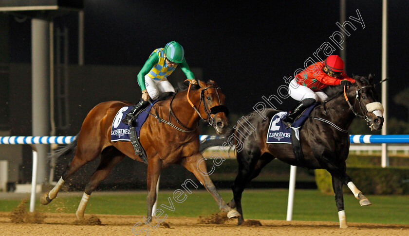 Commanding-0002 
 COMMANDING (left, Richard Mullen) beats AL MODAYAR (right) in The UAE 2000 Guineas Trial
Meydan 9 Jan 2020 - Pic Steven Cargill / Racingfotos.com