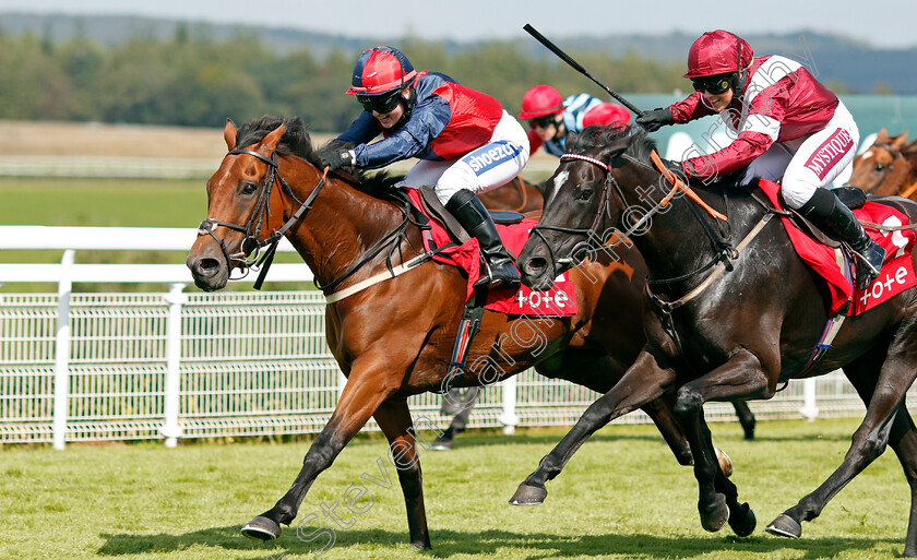 Zlatan-0003 
 ZLATAN (left, Sophie Smith) beats LUNA MAGIC (right) in The Tote Placepot First Bet Of The Day Amateur Jockeys Handicap
Goodwood 29 Aug 2021 - Pic Steven Cargill / Racingfotos.com