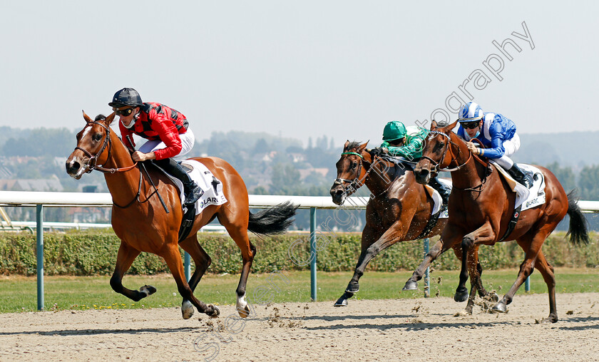 Louliana-0003 
 LOULIANA (P C Boudot) beats ISRAAJ (right) in The Prix Hipodromo de Gavea
Deauville 9 Aug 2020 - Pic Steven Cargill / Racingfotos.com