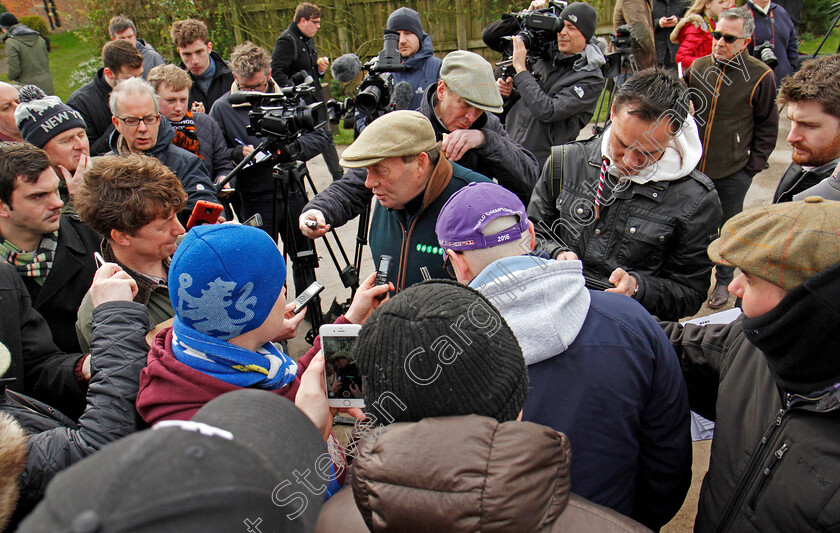 Nicky-Henderson-0002 
 The Media with Nicky Henderson at his stable in Lambourn 20 Feb 2018 - Pic Steven Cargill / Racingfotos.com