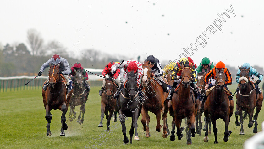 Immortal-Romance-0001 
 IMMORTAL ROMANCE (centre, Jamie Spencer) beats CRISTAL SPIRIT (2nd right) DAWN DANCER (right) and ATTICUS BOY (left) in The Burlington Palm Hotel Of Great Yarmouth Handicap Yarmouth 24 Apr 2018 - Pic Steven Cargill / Racingfotos.com