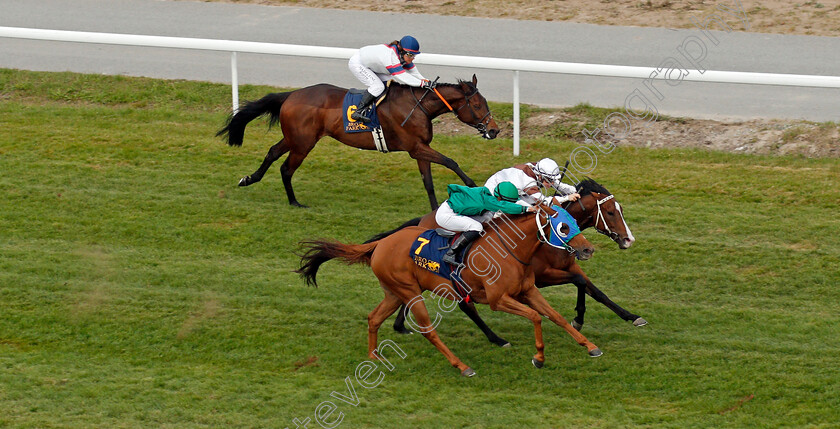 Manassas-0002 
 MANASSAS (Elione Chaves) wins The Turf Mile Final
Bro Park Sweden 22 Sep 2019 - Pic Steven Cargill / Racingfotos.com