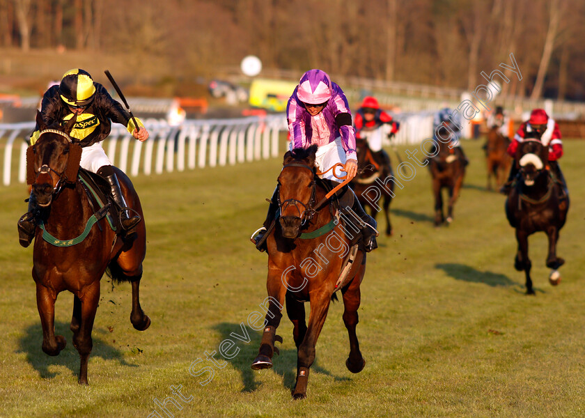 Oksana-0007 
 OKSANA (right, Jonathan England) beats ROMEO BROWN (left) in The Mansionbet Best Odds Guaranteed Handicap Hurdle
Market Rasen 19 Apr 2021 - Pic Steven Cargill / Racingfotos.com