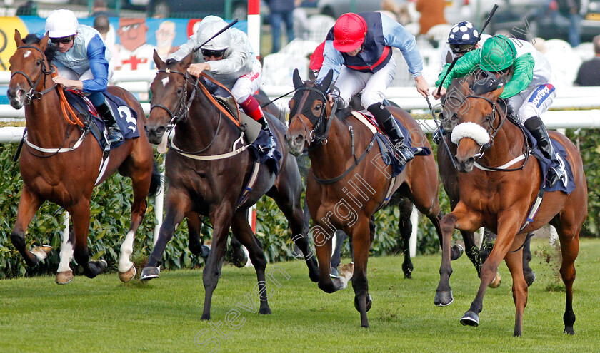 Bravo-Faisal-0001 
 BRAVO FAISAL (right, Paul Hanagan) beats HARIBOUX (2nd right) IFFRAAZ (2nd left) and OWNEY MADDEN (left) in The Pepsi Max Nursery
Doncaster 11 Sep 2019 - Pic Steven Cargill / Racingfotos.com