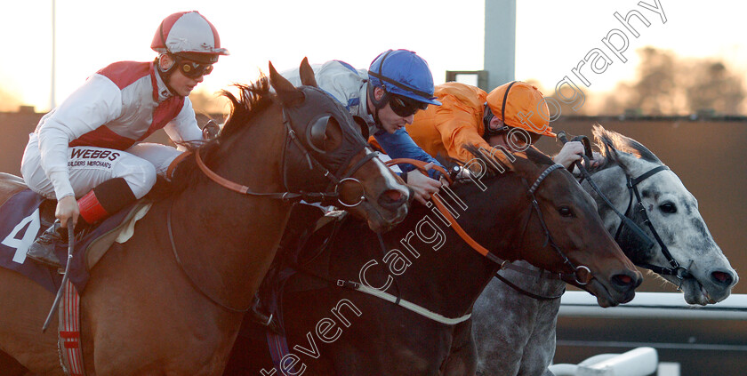 Chitra-0004 
 CHITRA (centre, Richard Kingscote) beats GREEN DOOR (left) and SOMETHING LUCKY (farside) in The Betway Live Casino Handicap
Lingfield 9 Dec 2019 - Pic Steven Cargill / Racingfotos.com