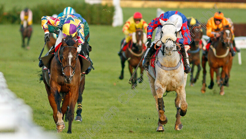 Diesel-D Allier-0001 
 DIESEL D'ALLIER (right, Harry Bannister) beats POTTERS CORNER (left) in The Glenfarclas Crystal Cup Cross Country Handicap Chase
Cheltenham 10 Dec 2021 - Pic Steven Cargill / Racingfotos.com