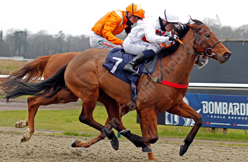 Capla-Crusader-0005 
 CAPLA CRUSADER (Silvestre De Sousa) wins The Bombardier British Hopped Amber Beer Handicap
Lingfield 26 Mar 2021 - Pic Steven Cargill / Racingfotos.com