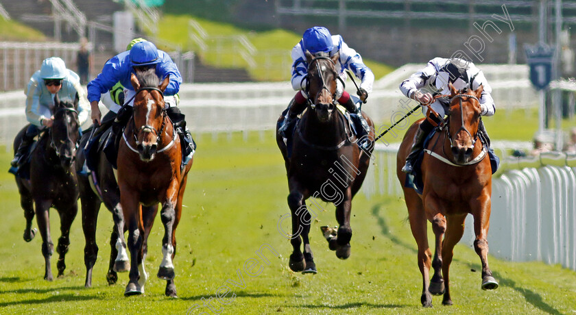 Teej-A-0003 
 TEEJ A (right, Clifford Lee) beats THE FLYING SEAGULL (centre) and PASSING PHASE (left) in The British Stallion Studs EBF Maiden Stakes
Chester 9 May 2024 - Pic Steven Cargill / Racingfotos.com