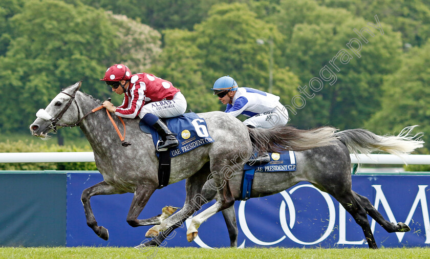 Al-Doha-0003 
 AL DOHA (Mickael Barzalona) wins The President Of The UAE Cup for Purebred Arabians
Longchamp 12 May 2024 - Pic Steven Cargill / Racingfotos.com