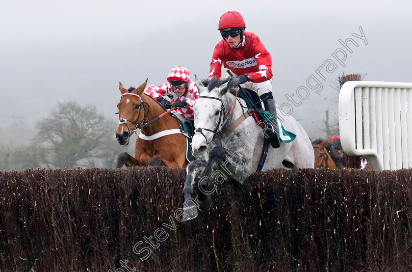 Caldwell-Potter-and-Jango-Baie-0002 
 CALDWELL POTTER (Harry Cobden) leads winner JANGO BAIE (left, Nico de Boinville) over the 3rd last in The SSS Super Alloys Novices Chase
Cheltenham 13 Dec 2024 - Pic Steven Cargill / Racingfotos.com