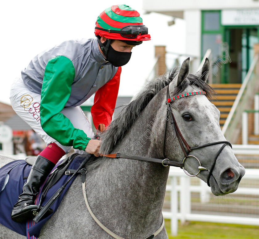 Silver-Machine-0001 
 SILVER MACHINE (Oisin Murphy) before winning The Mansionbet's Watch And Bet Fillies Novice Stakes
Yarmouth 22 Jul 2020 - Pic Steven Cargill / Racingfotos.com