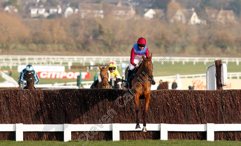 The-Worlds-End-0002 
 THE WORLDS END (Noel Fehily) wins The Neville Lumb Novices Chase
Cheltenham 14 Dec 2018 - Pic Steven Cargill / Racingfotos.com