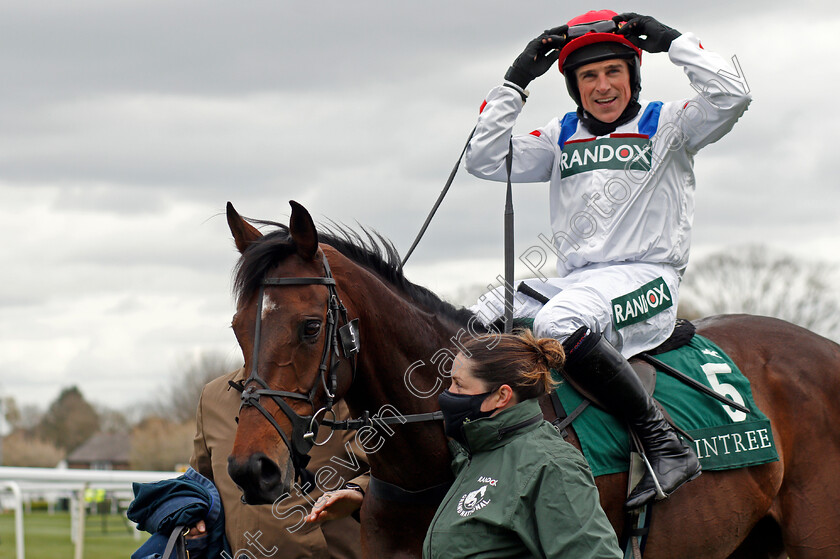 Protektorat-0007 
 PROTEKTORAT (Harry Skelton) after The SSS Super Alloys Manifesto Novices Chase
Aintree 8 Apr 2021 - Pic Steven Cargill / Racingfotos.com