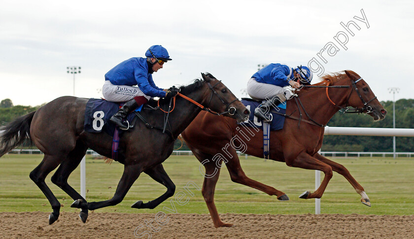 Khayyaal-0003 
 KHAYYAAL (Kieran O'Neill) beats FRESH SNOW (left) in The Free Daily Tips On attheraces.com Maiden Stakes Div2
Wolverhampton 31 Jul 2020 - Pic Steven Cargill / Racingfotos.com