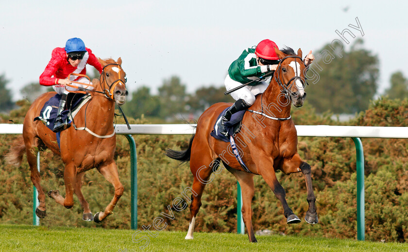 Beautiful-Morning-0003 
 BEAUTIFUL MORNING (Colm O'Donoghue) wins The EBF Stallions John Musker Fillies Stakes Yarmouth 20 Sep 2017 - Pic Steven Cargill / Racingfotos.com