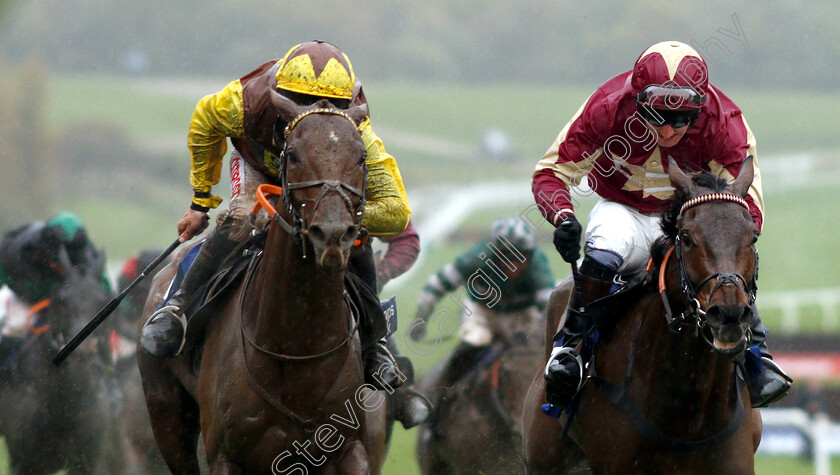 The-Mighty-Don-0004 
 THE MIGHTY DON (left, Leighton Aspell) beats SYKES (right) in The Pertemps Network Handicap Hurdle
Cheltenham 27 Oct 2018 - Pic Steven Cargill / Racingfotos.com