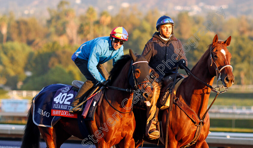 Fanny-Logan-0004 
 FANNY LOGAN (Frankie Dettori) training for the Breeders' Cup Filly & Mare Turf
Santa Anita USA 30 Oct 2019 - Pic Steven Cargill / Racingfotos.com