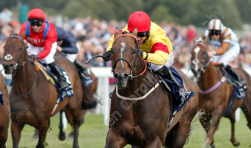 Alpha-Delphini-0006 
 ALPHA DELPHINI (Graham Lee) wins The Coolmore Nunthorpe Stakes
York 24 Aug 2018 - Pic Steven Cargill / Racingfotos.com