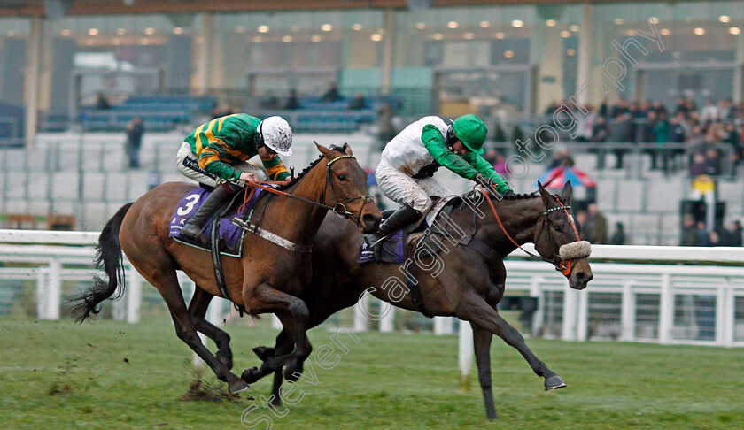 Vinndication-0002 
 VINNDICATION (right, Sean Bowen) beats CHAMP (left) in The Rosling King British EBF National Hunt Novices Hurdle Ascot 20 Jan 2018 - Pic Steven Cargill / Racingfotos.com