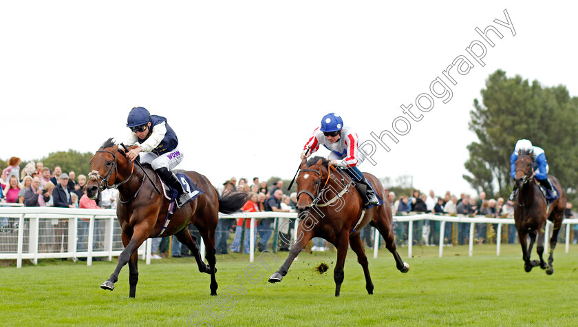 Phoenix-Passion-0004 
 PHOENIX PASSION (Kieran Shoemark) beats CHRIS'S MATE (centre) in The Moss & co Trading Nursery
Yarmouth 21 Sep 2023 - Pic Steven Cargill / Racingfotos.com