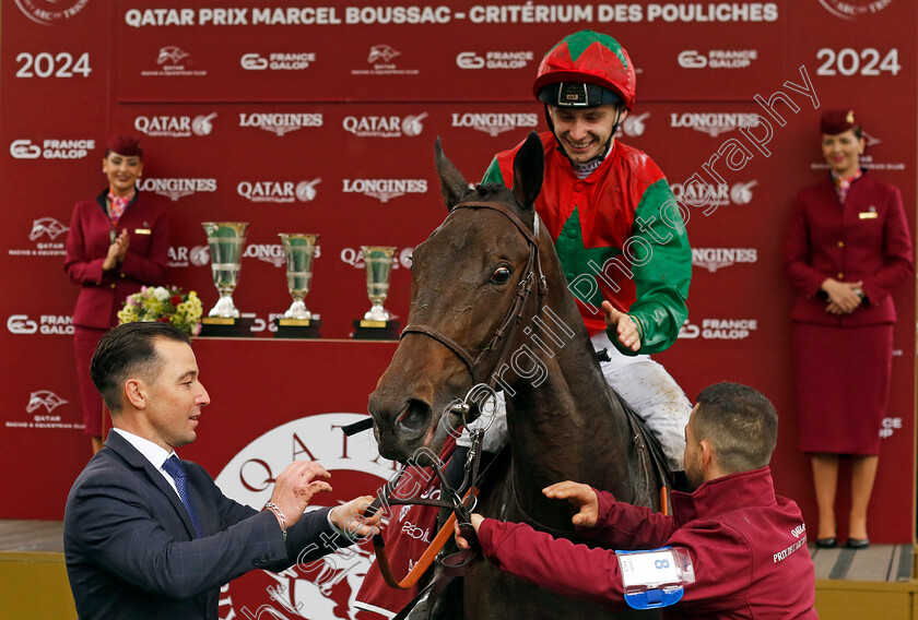 Vertical-Blue-0007 
 VERTICAL BLUE (A Pouchin) winner of The Qatar Prix Marcel Boussac
Longchamp 6 Oct 2024 - Pic Steven Cargill / Racingfotos.com