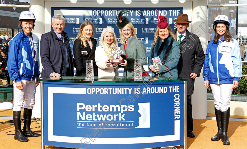 Delta-Work-0004 
 Presentation to Michael O'Leary and family for The Pertemps Network Final Handicap Hurdle won by DELTA WORK Cheltenham 15 Mar 2018 - Pic Steven Cargill / Racingfotos.com