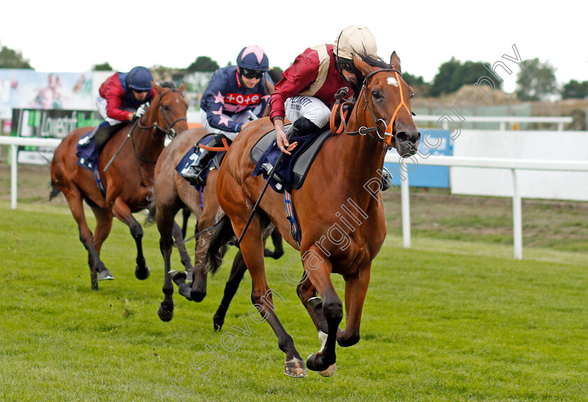 One-Small-Step-0005 
 ONE SMALL STEP (Ryan Moore) wins The Visit attheraces.com Median Auction Maiden Fillies Stakes
Yarmouth 15 Jul 2020 - Pic Steven Cargill / Racingfotos.com