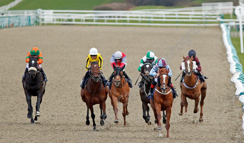 Stay-Classy-0002 
 STAY CLASSY (right, Angus Villiers) beats VISIONARA (2nd left) and FIRST LINK (left) in The Ladbrokes Home Of The Odds Boost Fillies Handicap
Lingfield 11 Dec 2019 - Pic Steven Cargill / Racingfotos.com