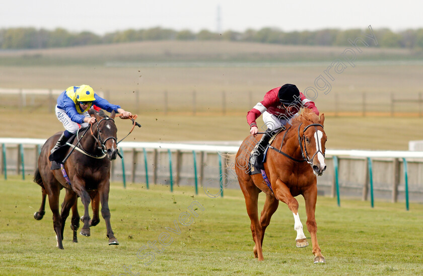 Dig-Two-0003 
 DIG TWO (James Doyle) beats MY DUBAWI (left) in The Betfair British EBF Maiden Stakes
Newmarket 2 May 2021 - Pic Steven Cargill / Racingfotos.com