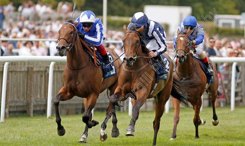 Immortal-Beauty-0006 
 IMMORTAL BEAUTY (right, Rossa Ryan) beats QUEEN OF DEAUVILLE (left) in The British Stallion Studs EBF Fillies Nursery 
Newmarket 30 Jul 2022 - Pic Steven Cargill / Racingfotos.com