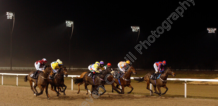 Fitwood-Star-0002 
 Racing at Chelmsford during The tote.co.uk Now Never Beaten By SP Handicap won by FITWOOD STAR (2nd right, Jack Mitchell) 
Chelmsford 26 Nov 2020 - Pic Steven Cargill / Racingfotos.com