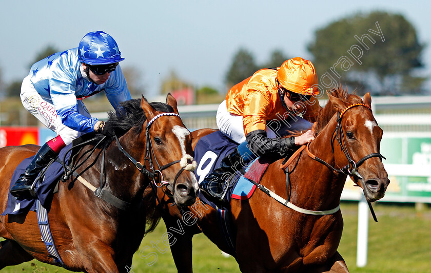 Castana-Dia-0005 
 CASTANA DIA (right, William Buick) beats AKKERINGA (left) in The Download The Quinnbet App Median Auction Maiden Stakes
Yarmouth 19 May 2021 - Pic Steven Cargill / Racingfotos.com