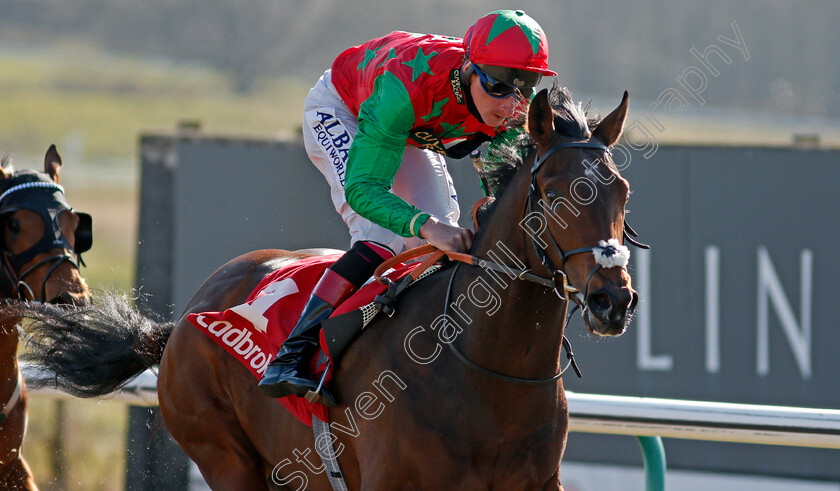 Diligent-Harry-0011 
 DILIGENT HARRY (Adam Kirby) wins The Ladbrokes 3 Year Old All-Weather Championships Conditions Stakes
Lingfield 2 Apr 2021 - Pic Steven Cargill / Racingfotos.com