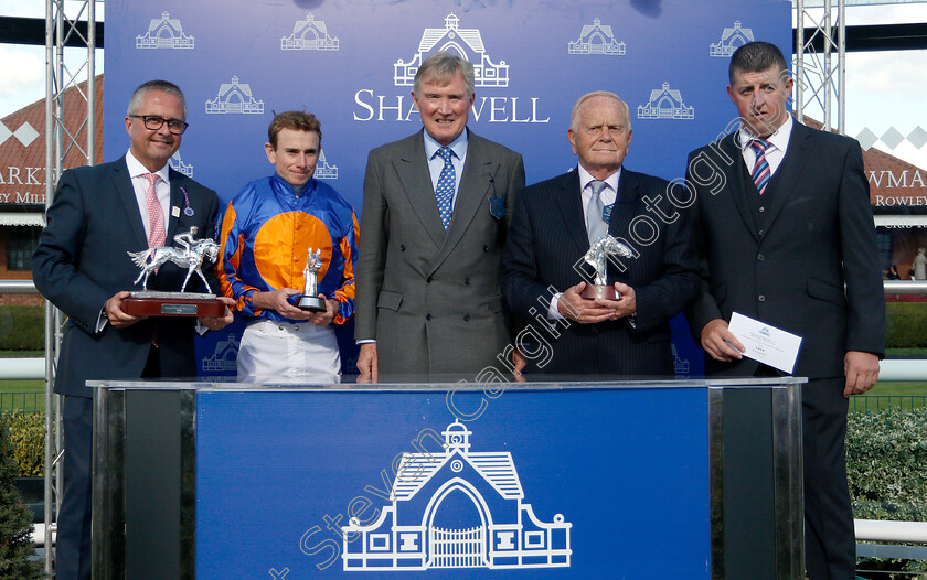 Just-Wonderful-0011 
 Presentation to Kevin Buckley, Ryan Moore and co for The Shadwell Rockfel Stakes won by JUST WONDERFUL
Newmarket 28 Sep 2018 - Pic Steven Cargill / Racingfotos.com