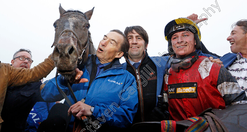 Potters-Corner-0012 
 POTTERS CORNER (Jack Tudor) with trainer Christian Williams after The Coral Welsh Grand National
Chepstow 27 Dec 2019 - Pic Steven Cargill / Racingfotos.com