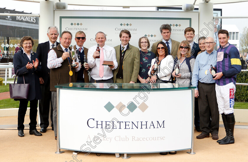 Bob-Mahler-0008 
 Presentation to Warren Greatrex, Daryl Jacob and owners for The Arkells Brewery Nicholson Holman Chase won by BOB MAHLER
Cheltenham 17 Apr 2019 - Pic Steven Cargill / Racingfotos.com