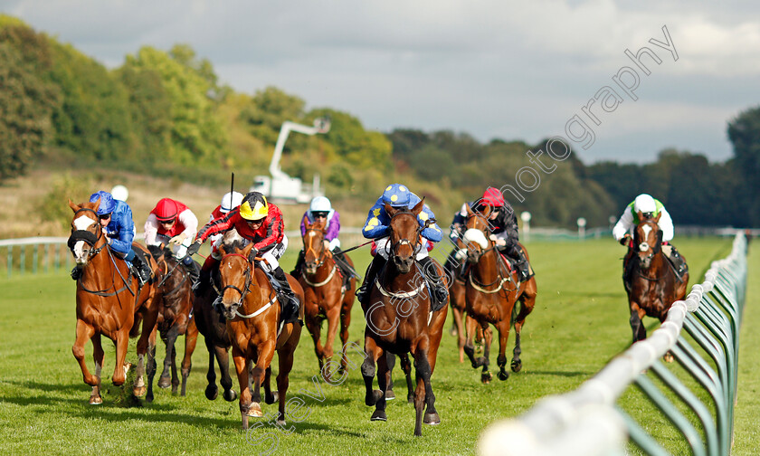 Sweet-Madness-0001 
 SWEET MADNESS (right, Gemma Tutty) beats FOUR NOTES (centre) in The Join Racing TV Now Nursery
Nottingham 13 Oct 2021 - Pic Steven Cargill / Racingfotos.com