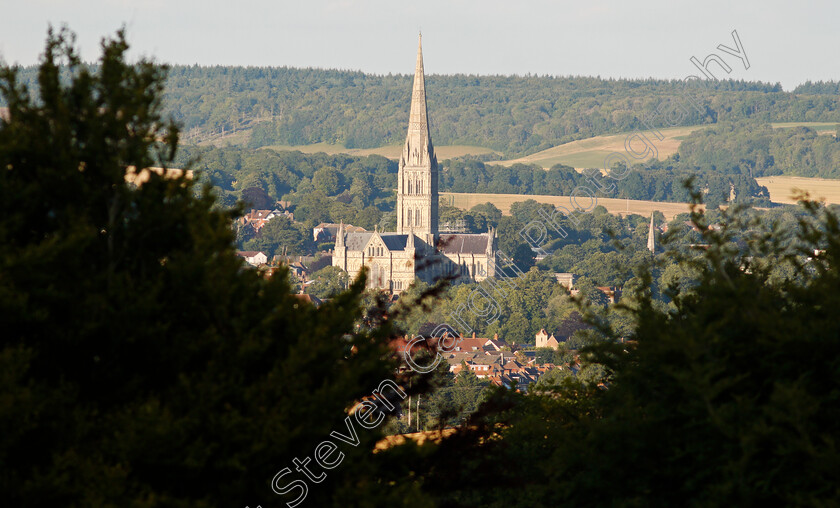 Salisbury-0003 
 A view of Salisbury Cathdral 
Salisbury Racecourse 11 Jul 2020 - Pic Steven Cargill / Racingfotos.com