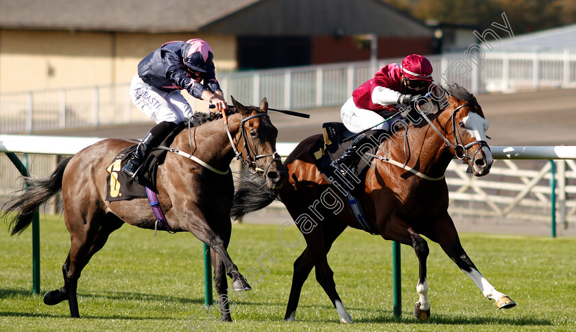 Colonel-Whitehead-0003 
 COLONEL WHITEHEAD (Ellie Mackenzie) beats DON'T TELL CLAIRE (left) in The Close Brothers Invoice Finance Handicap
Newmarket 19 Sep 2020 - Pic Steven Cargill / Racingfotos.com