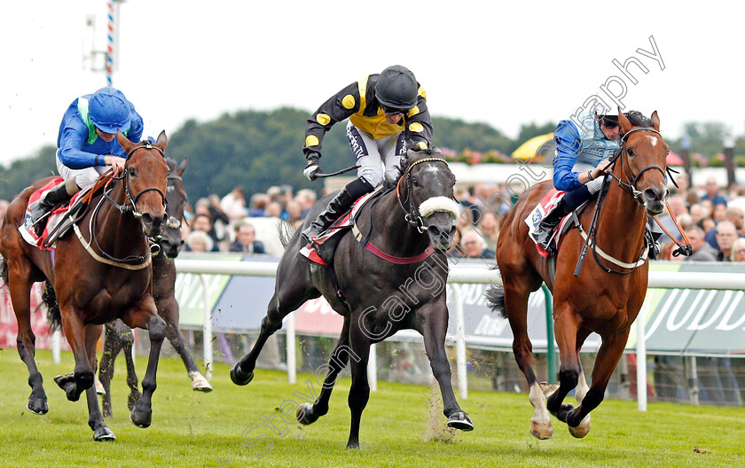 Owney-Madden-0002 
 OWNEY MADDEN (right, Rob Hornby) beats TROUBADOR (centre) and ROSE OF KILDARE (left) in The Sky Bet Nursery
York 21 Aug 2019 - Pic Steven Cargill / Racingfotos.com