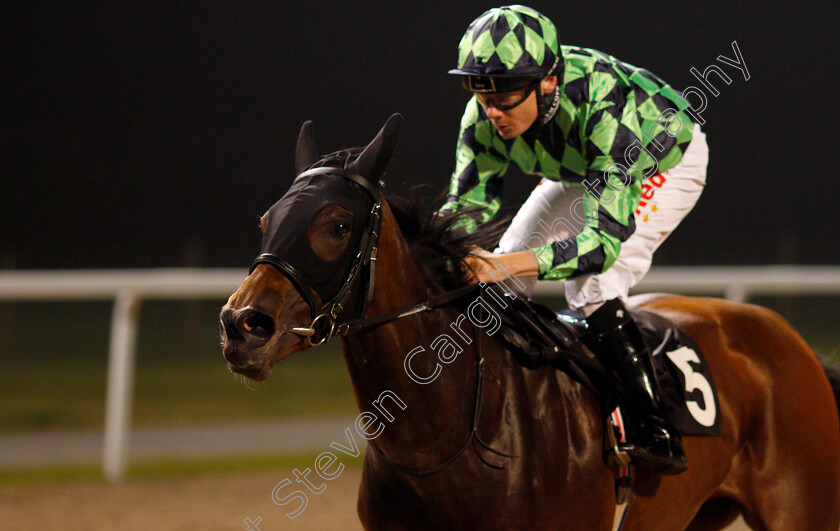 Kitty-Boo-0004 
 KITTY BOO (left, Jamie Spencer) wins The Bet totetrifecta At betfred.com Maiden Fillies Stakes Chelmsford 26 Sep 2017 - Pic Steven Cargill / Racingfotos.com